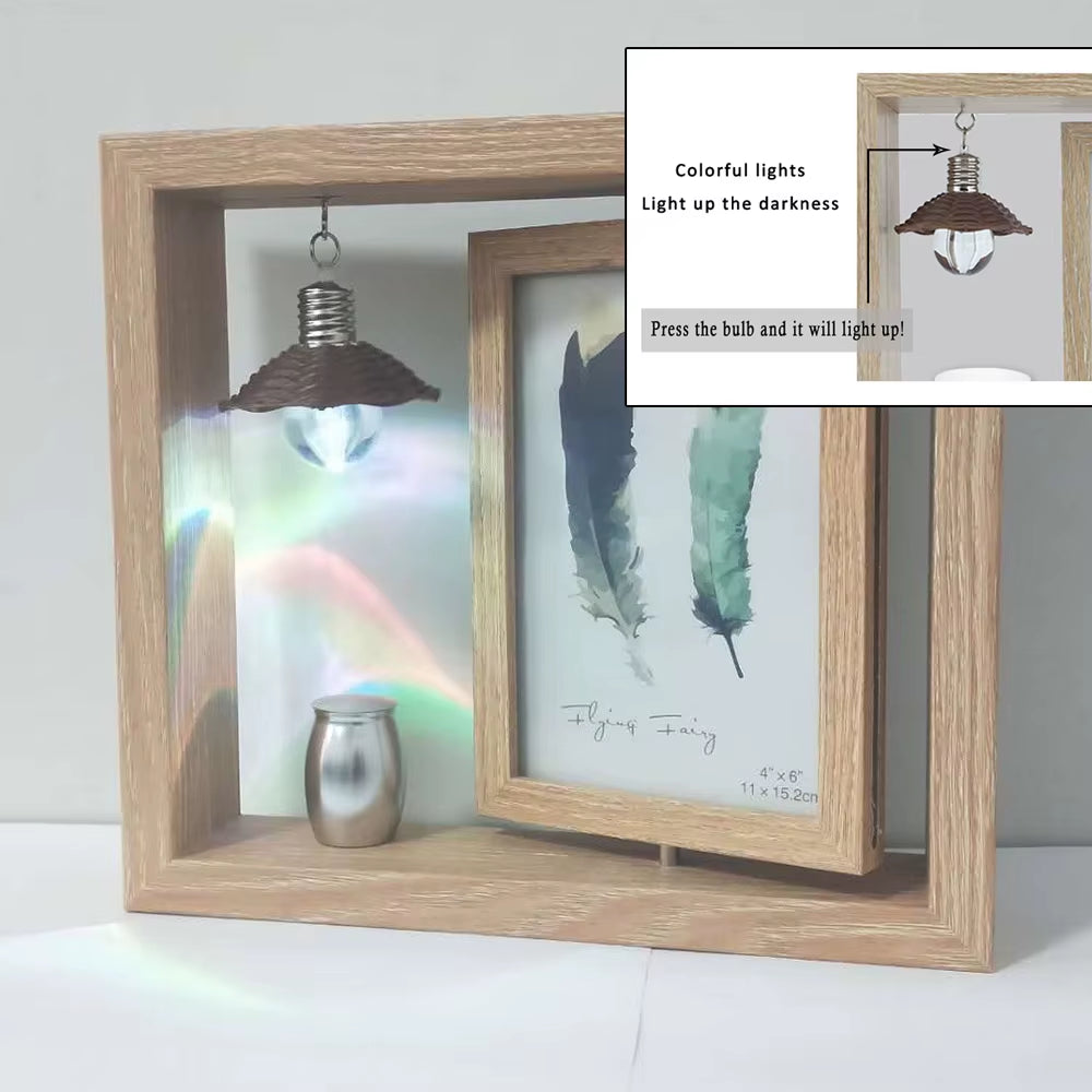 Photo Frame Cremation Urns ,Ashes Holder Keepsake,Angel Wings Memorial Mini Urn Funeral Urn Pendant - Your Wings Were Ready