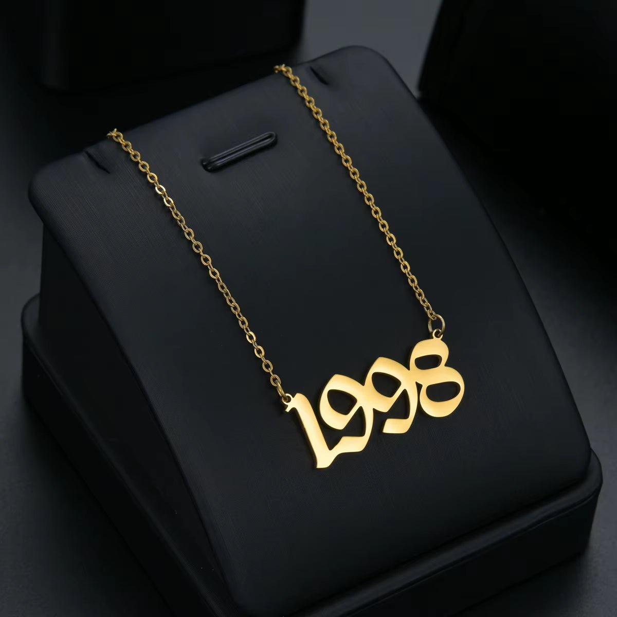 Custom Stainless Steel Birth Year Necklace (1980-2021) - Elegant Choker Pendant Jewelry for Men and Women