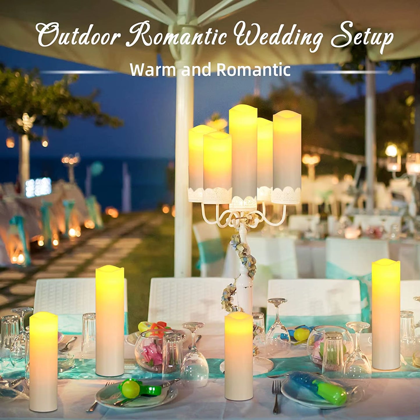 12-180Pcs LED Candles Flameless Candles with Remote(2'*3/4/5/6') Wedding Candles Battery Operated Candles Fireplace Decor