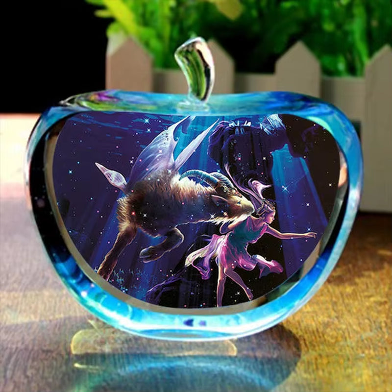 Enchanting Zodiac Angels Sparkling Crystal Apple Figurines