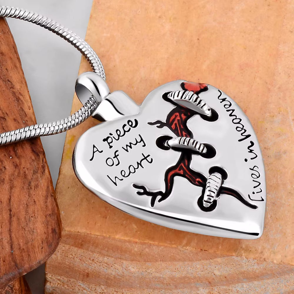 A Piece of My Heart Lives in Heaven Locket Heart Cremation Memorial Ashes Urn Heart Necklace Jewelry Keepsake Pendant