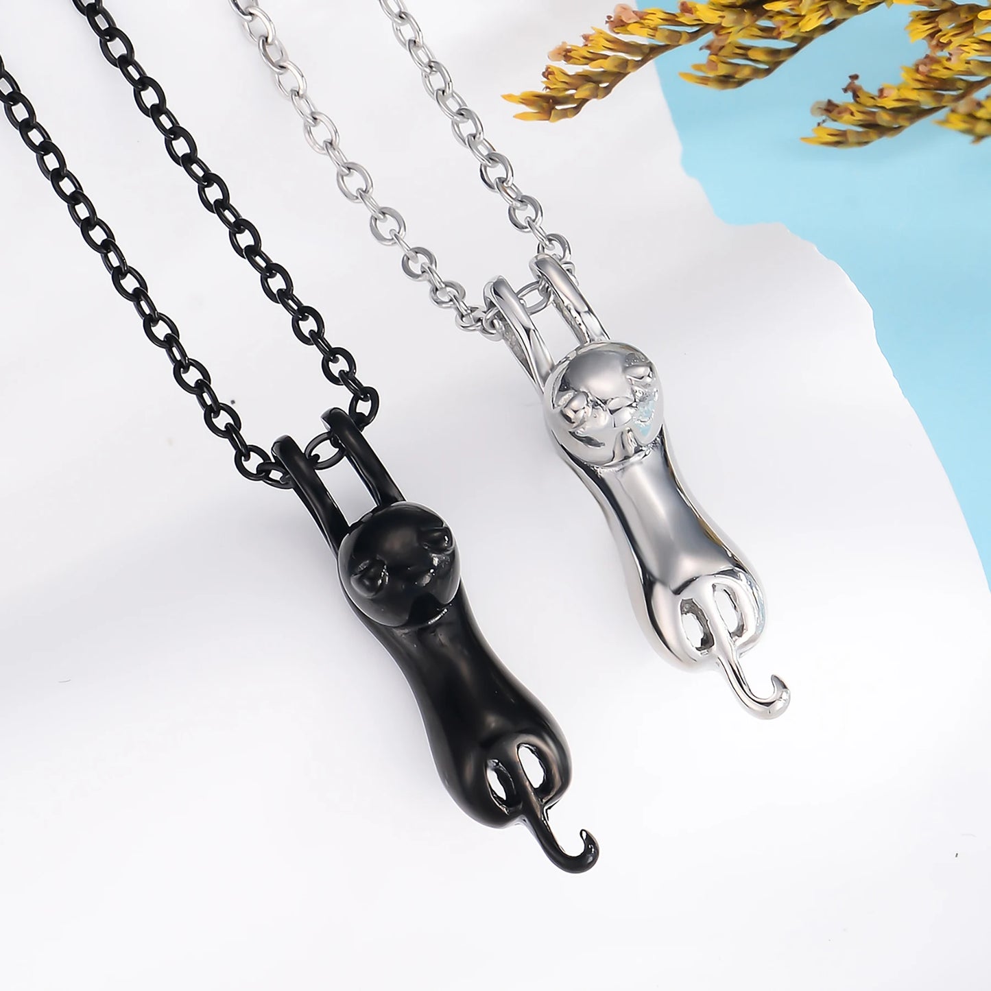 Cremation Jewelry: Elegant Cat Pendant Necklace for Ashes - Waterproof Keepsake Memorial Accessory