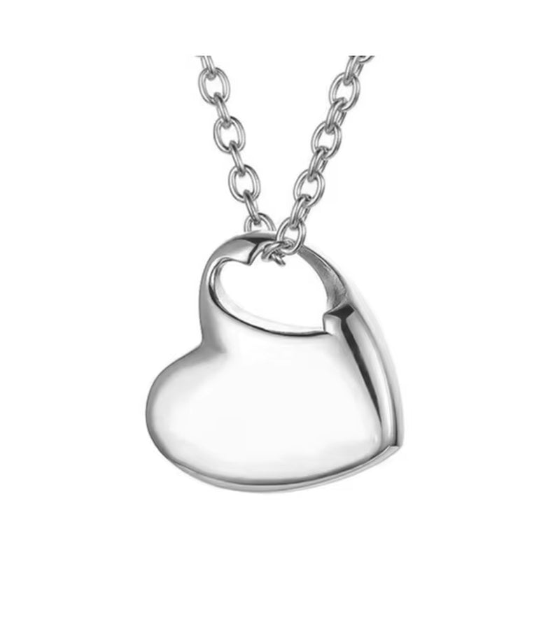 Stainless Steel Funeral Cremation Heart Forever in My Heart Pendant Keepsake Urn Necklace for Ashes Memorial Jewelry Mementos