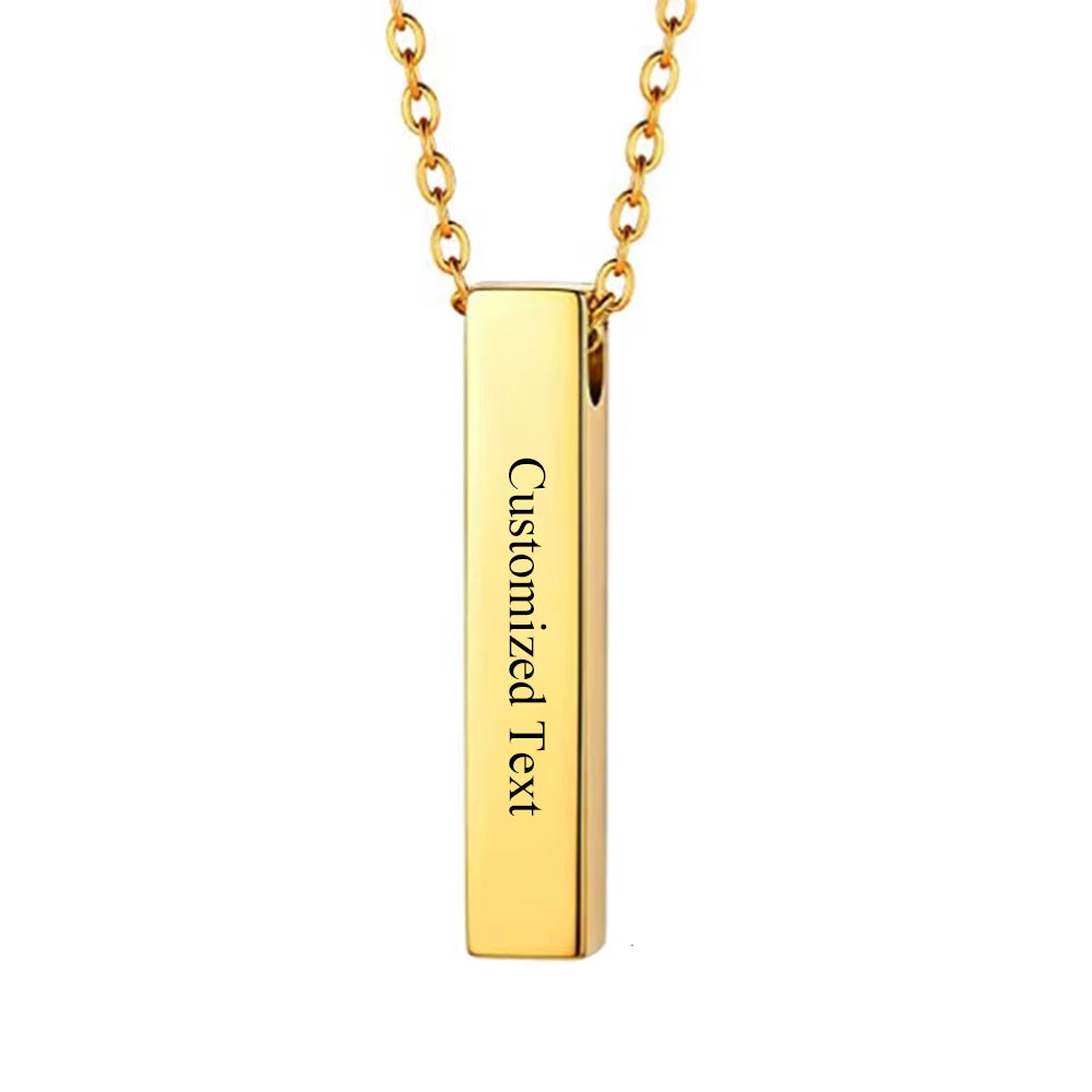 Elegant Stainless Steel Vertical Cubic Bar Urn Pendant Necklace - Memorial Ash Keepsake Jewelry in 3 Stunning Colors