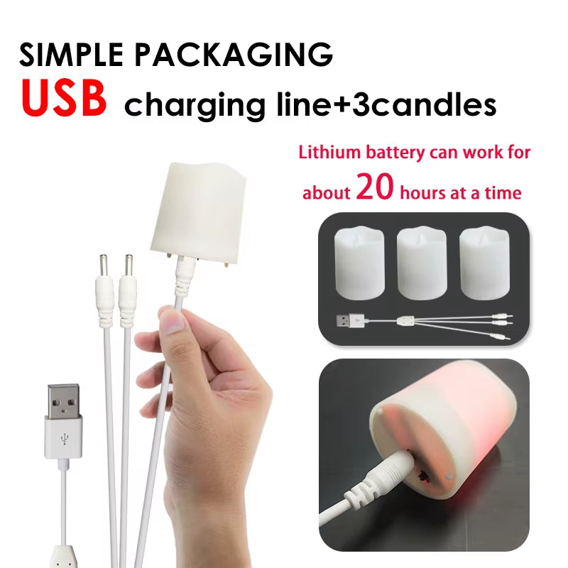 Flickering LED Candles with Remote Control - USB Rechargeable Tealights for Spooky Halloween Home Decoration