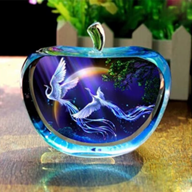 Enchanting Zodiac Angels Sparkling Crystal Apple Figurines