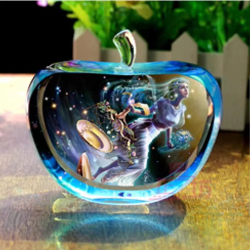 Enchanting Zodiac Angels Sparkling Crystal Apple Figurines