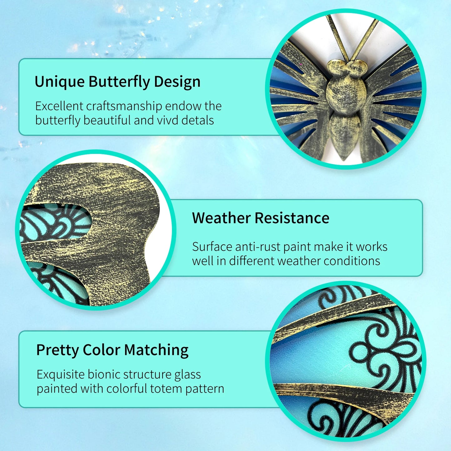 Indoor Metal Butterfly Wall Art for Home Decor - Sculptural Wall Statues for Garden and Patio