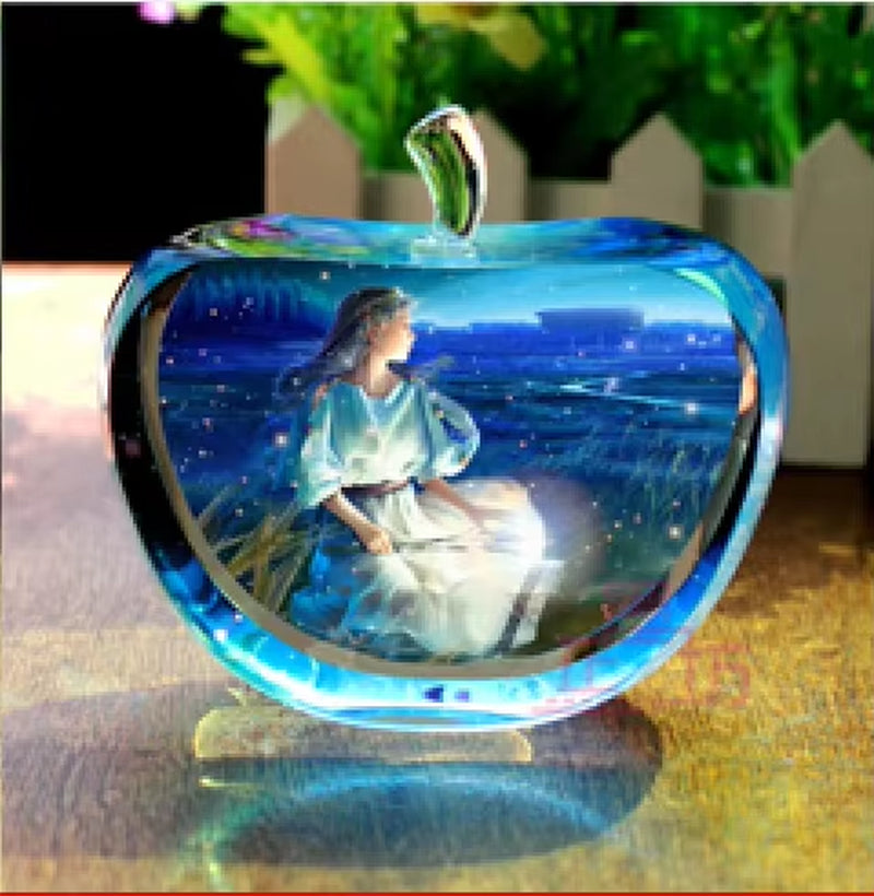 Enchanting Zodiac Angels Sparkling Crystal Apple Figurines