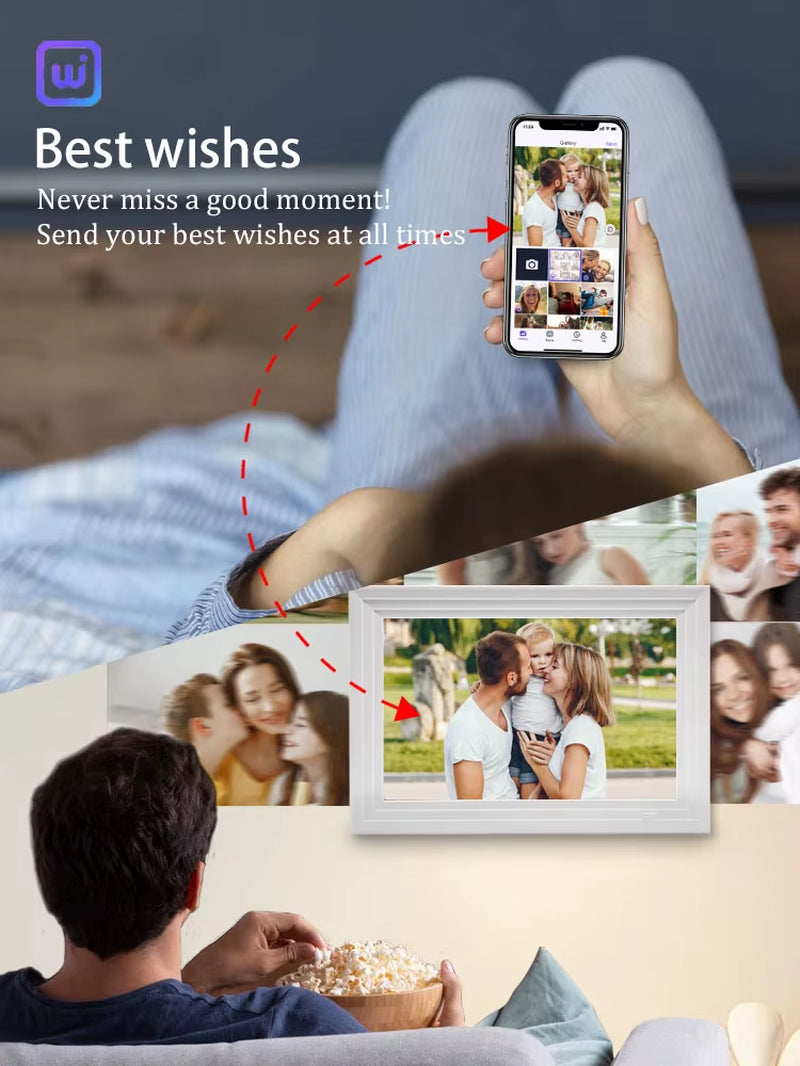 Hold Them Close, Share Memories Anywhere - Smart Cloud Digital Photo Frame with App Control & TFT Display