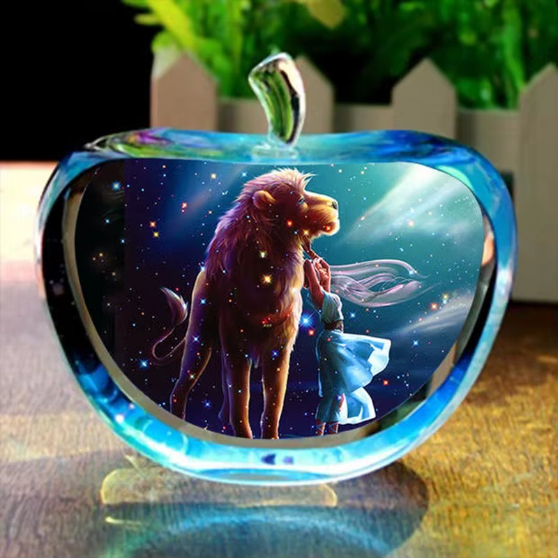 Enchanting Zodiac Angels Sparkling Crystal Apple Figurines