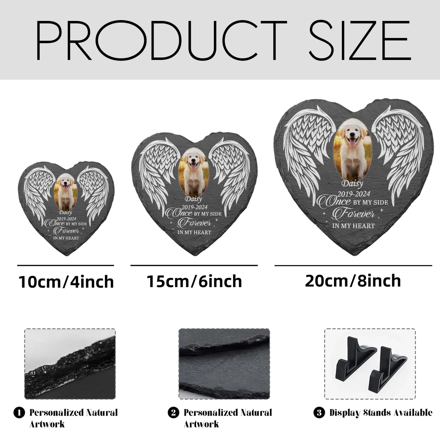 Personalized Pet Memorial Photo Stone for Garden and Home - Dog Memorial Slate, Pet Headstone, Commemorative Gift for Pet Loss