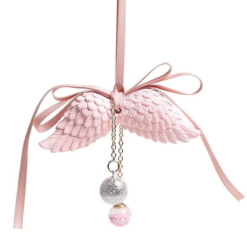 Car Pendant Angel Wings Automobile Rearview Mirror Decoration Ornaments Gypsum Wings Car Pendant Accessories