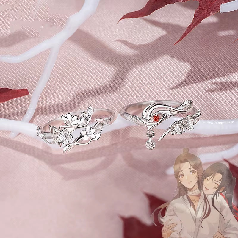 Anime Tian Guan Ci Fu Ring Heaven Official’S Blessing Hua Cheng Xie Lian Adjustable Unisex Couple Rings Jewelry Accessories Gift