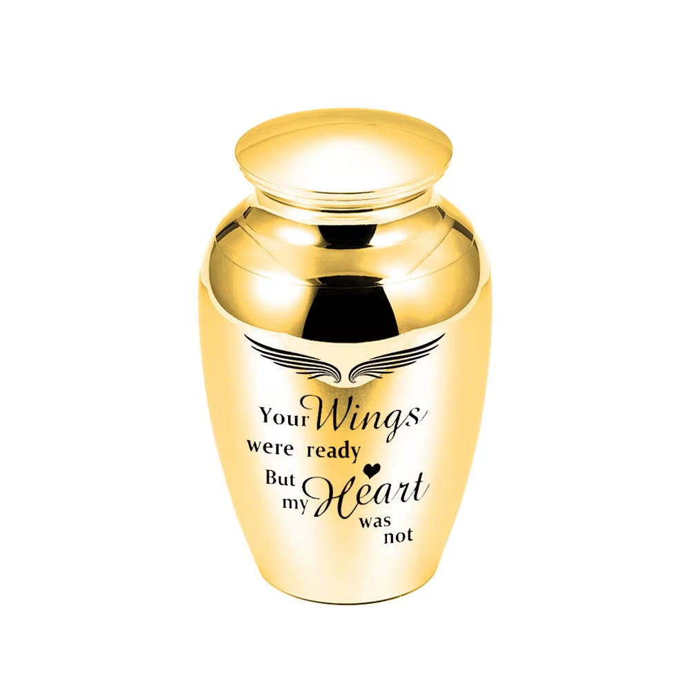 Photo Frame Cremation Urns ,Ashes Holder Keepsake,Angel Wings Memorial Mini Urn Funeral Urn Pendant - Your Wings Were Ready