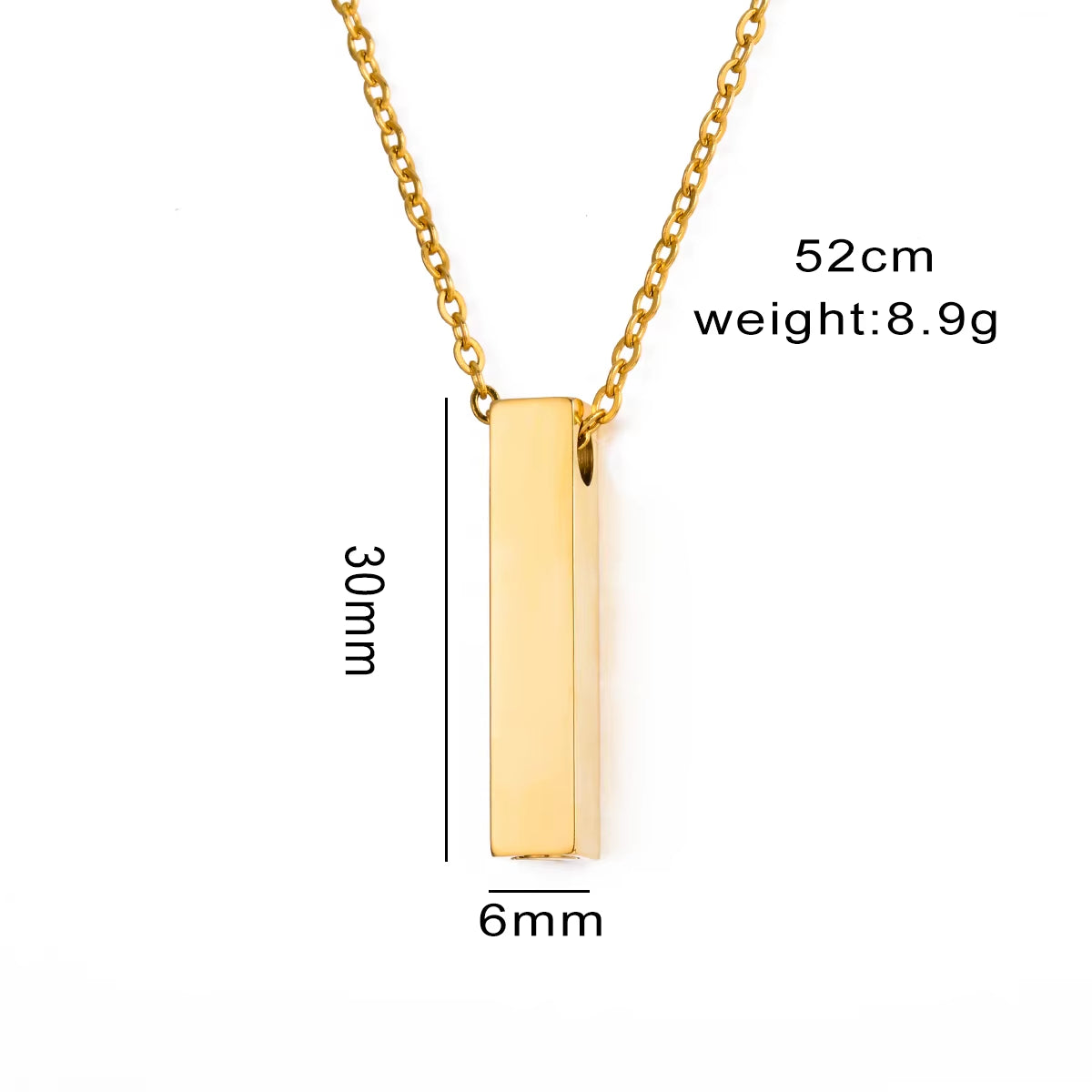 Elegant Stainless Steel Vertical Cubic Bar Urn Pendant Necklace - Memorial Ash Keepsake Jewelry in 3 Stunning Colors