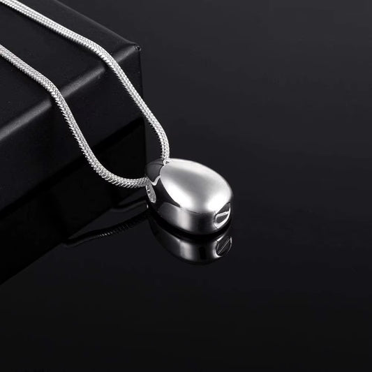 Stainless Steel Water Drop Shaped Cremation Jewelry Necklace - Memorial Ash Keepsake Urn