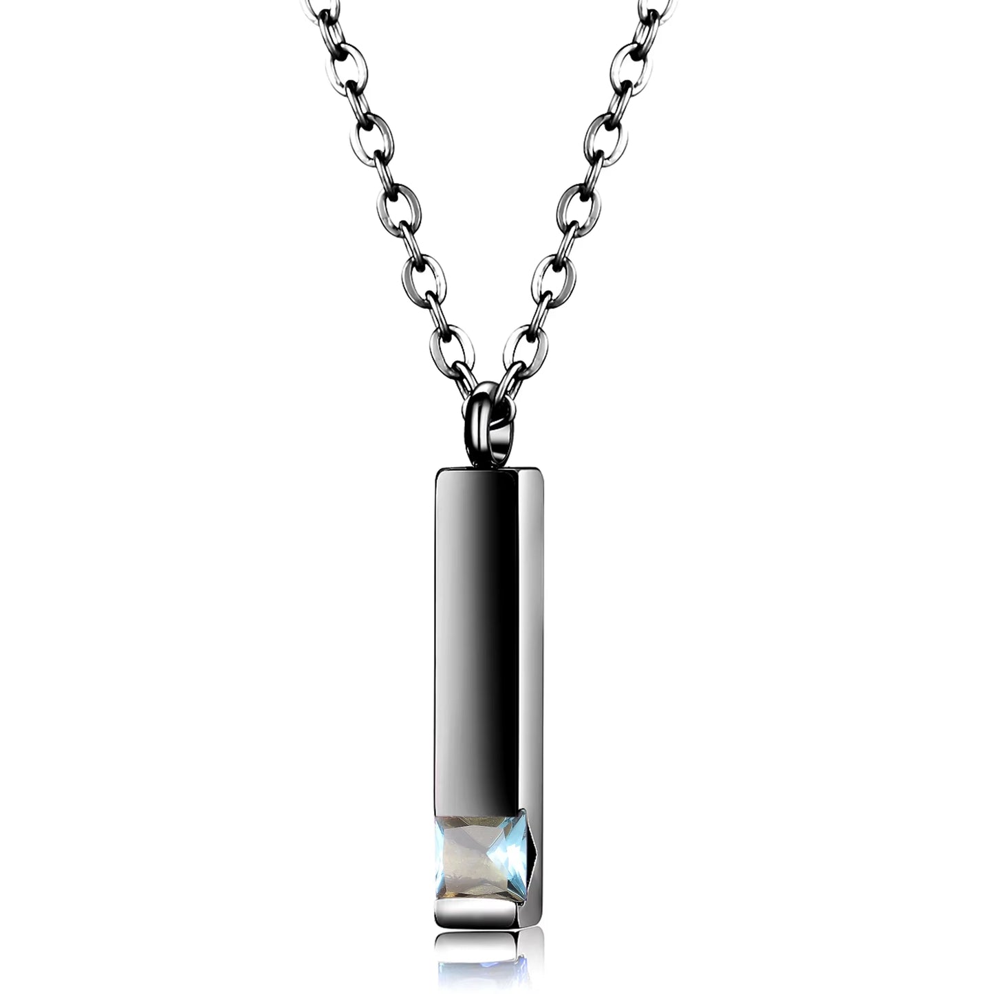 Elegant Crystal Cube Cremation Urn Necklace - Engravable Memorial Keepsake for Ashes