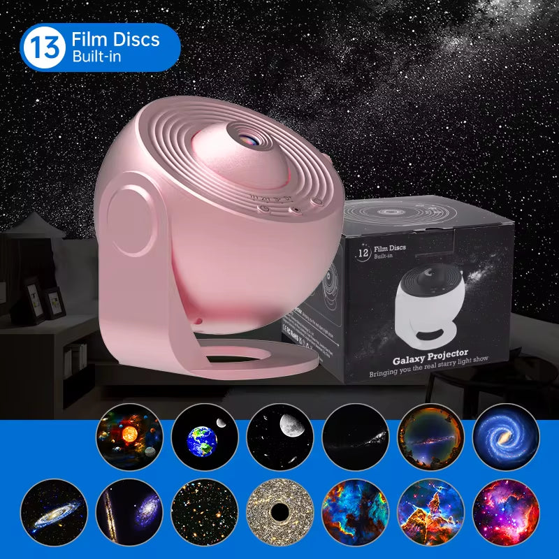 Enchanting Night Light Galaxy Projector - 360° Rotating Starry Sky Lamp for Kids, Perfect Valentine's Day Gift and Wedding Décor
