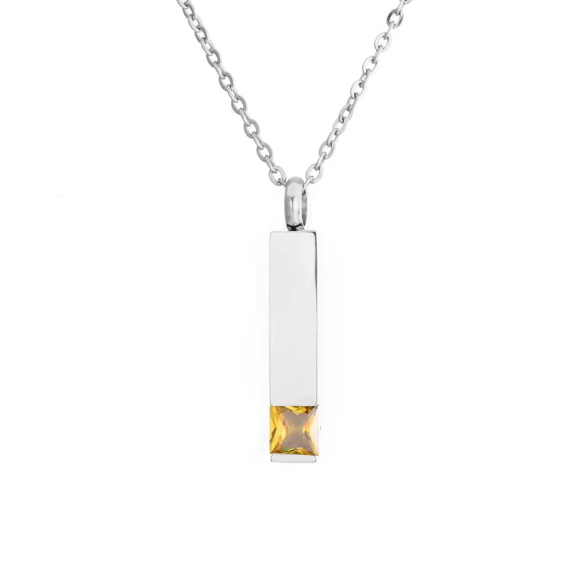 Elegant Crystal Cube Cremation Urn Necklace - Engravable Memorial Keepsake for Ashes