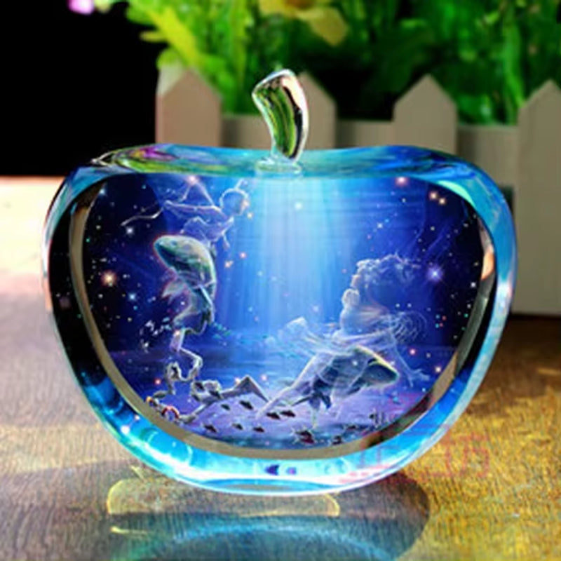 Enchanting Zodiac Angels Sparkling Crystal Apple Figurines