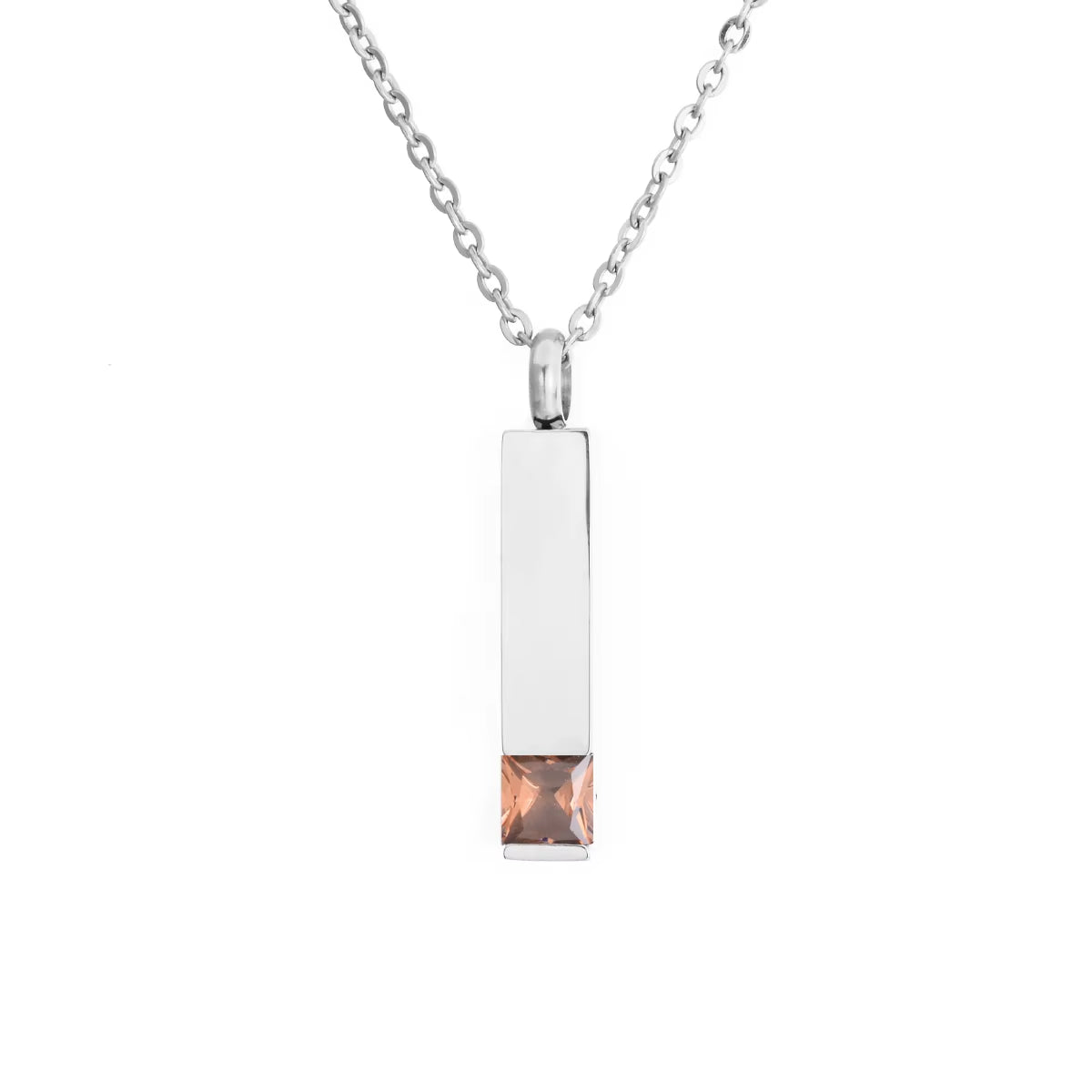 Elegant Crystal Cube Cremation Urn Necklace - Engravable Memorial Keepsake for Ashes