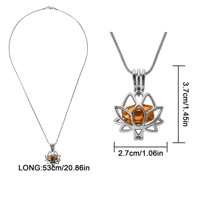 Stainless Steel Lotus Pendant Necklace - Memorial Urn Chain for Human & Pet Ashes - Thoughtful Jewelry Gift