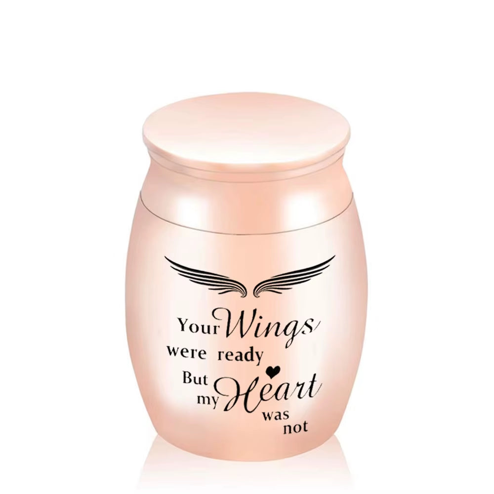 Photo Frame Cremation Urns ,Ashes Holder Keepsake,Angel Wings Memorial Mini Urn Funeral Urn Pendant - Your Wings Were Ready