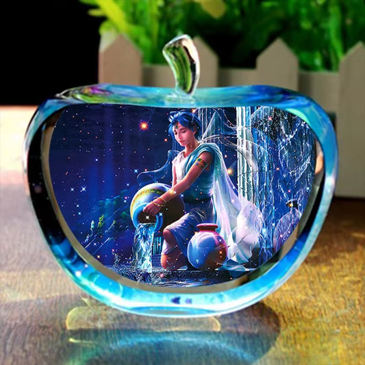 Enchanting Zodiac Angels Sparkling Crystal Apple Figurines