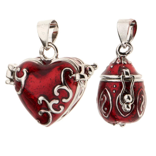 2 Pcs Heart Enamel Openable Cremation Keepsake Urn Pendant for DIY Necklace Pendant Making Great Gift for Friend