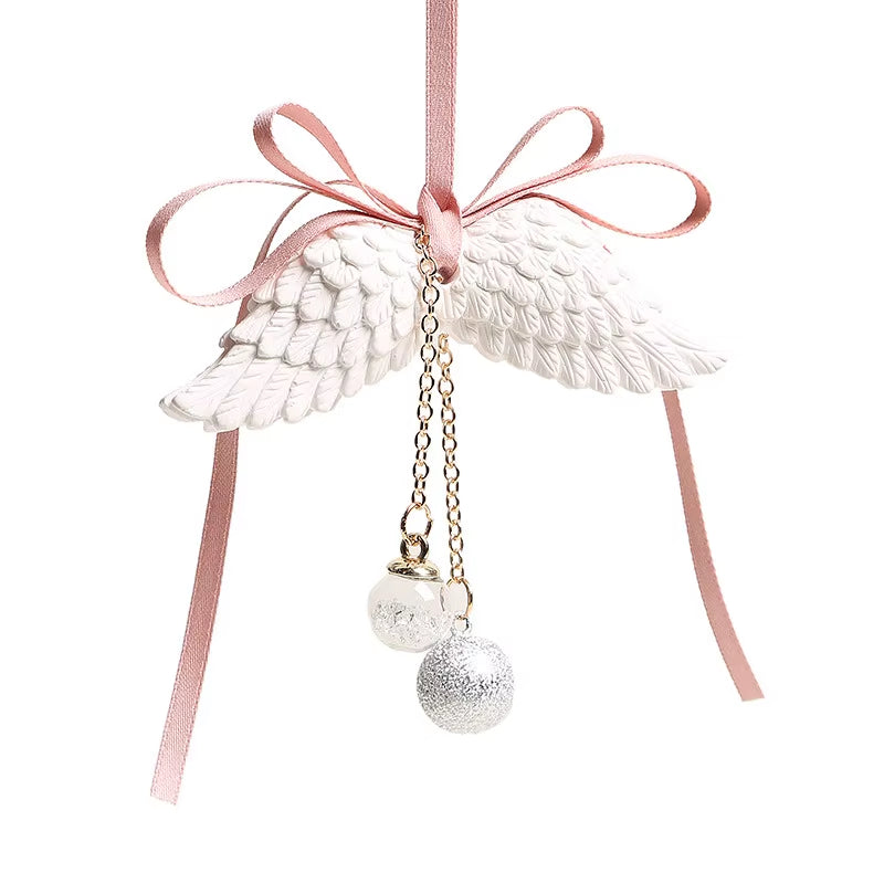 Car Pendant Angel Wings Automobile Rearview Mirror Decoration Ornaments Gypsum Wings Car Pendant Accessories