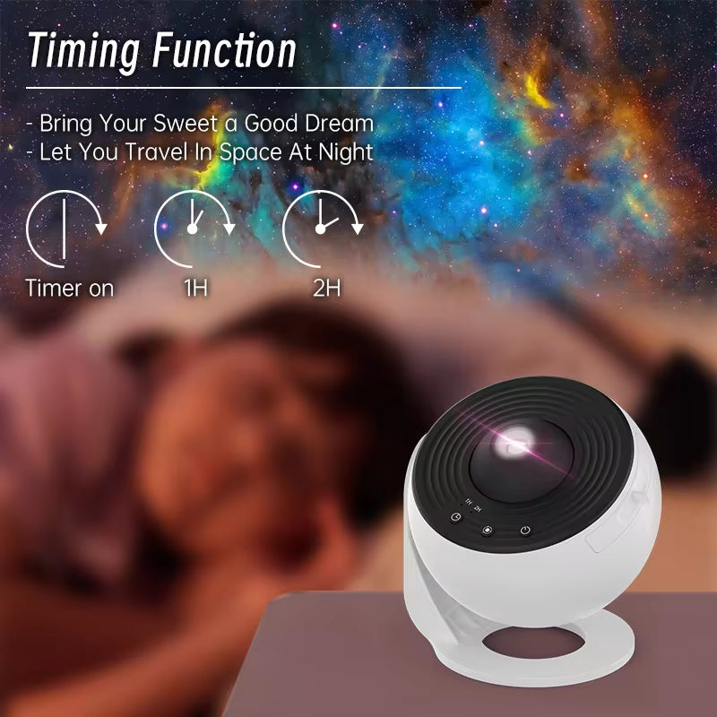 Enchanting Night Light Galaxy Projector - 360° Rotating Starry Sky Lamp for Kids, Perfect Valentine's Day Gift and Wedding Décor