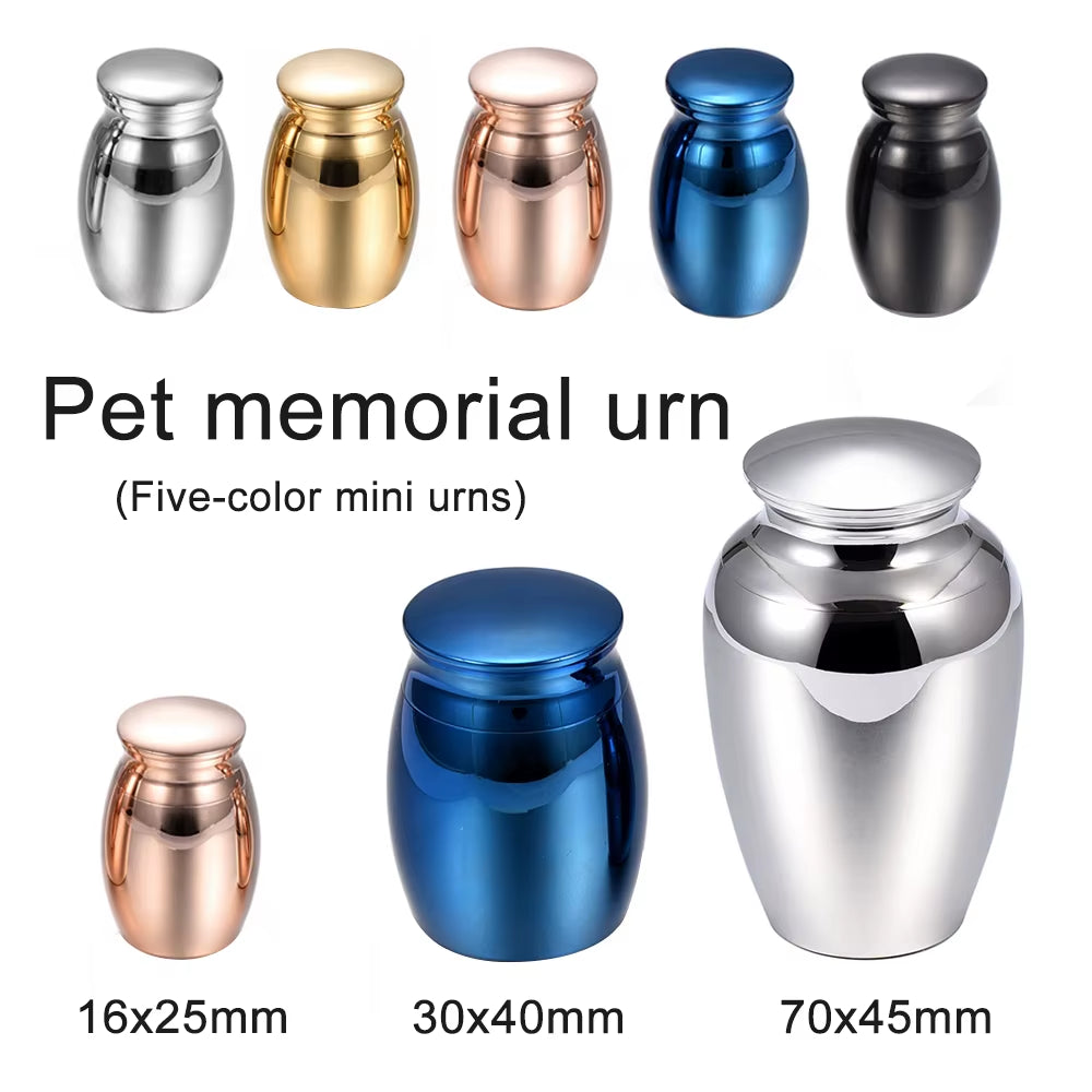 Mini Pet Memorials Urn Aluminum Alloy Cremation Ashes Jar Keepsake Memorial Cat Dog Bird Urn-Wholesale Direct Sales