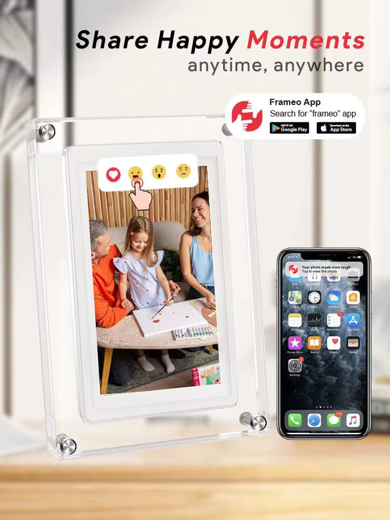 Forever In Sight: 5” Cloud Digital Photo Frame for Cherished Memories