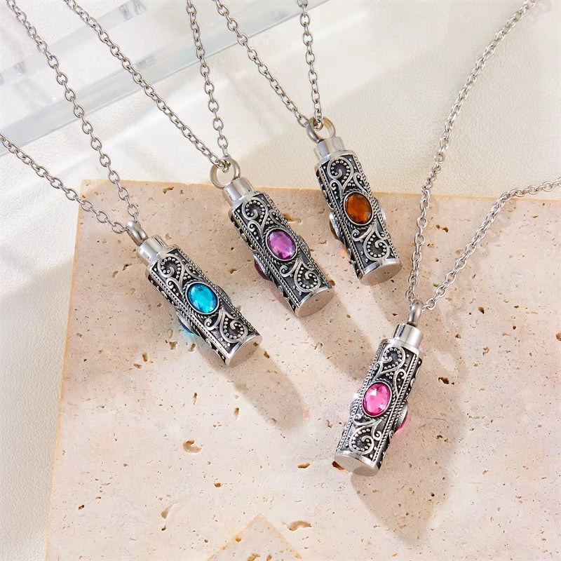 Elegant Stainless Steel Cremation Urn Necklace for Ashes - Cherish Memories Forever