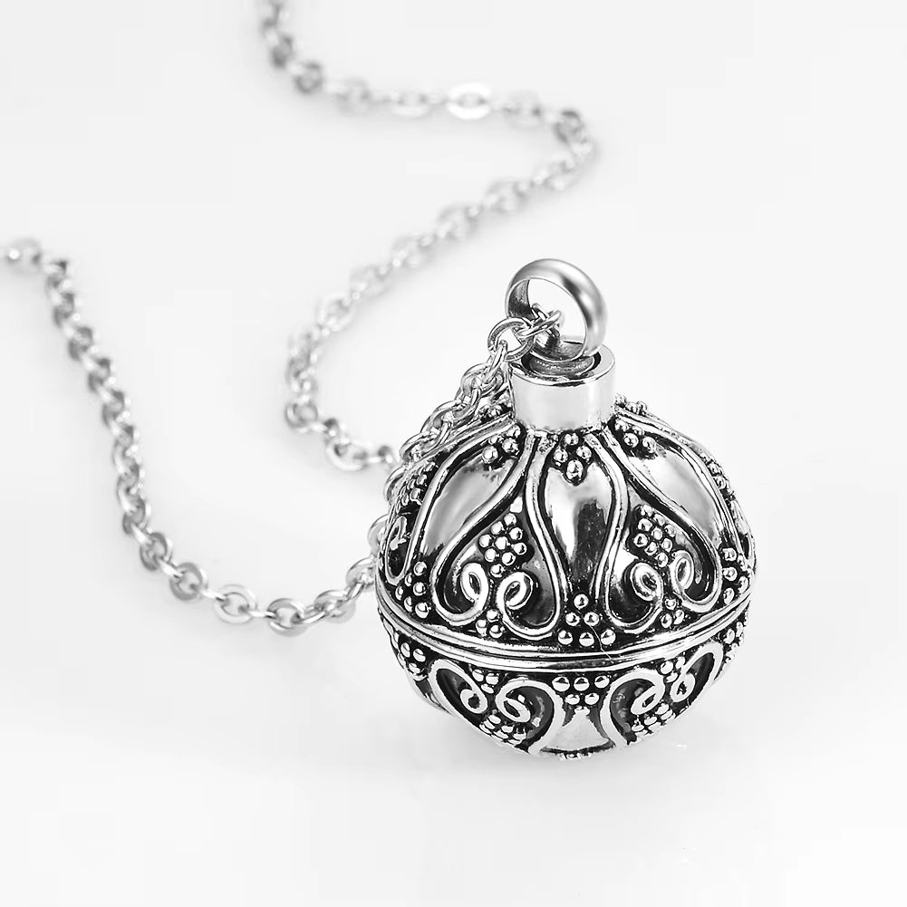 Vintage-Inspired Antique Cremation Memorial Necklace with Keepsake Ashes Urn Pendant for Remembrance