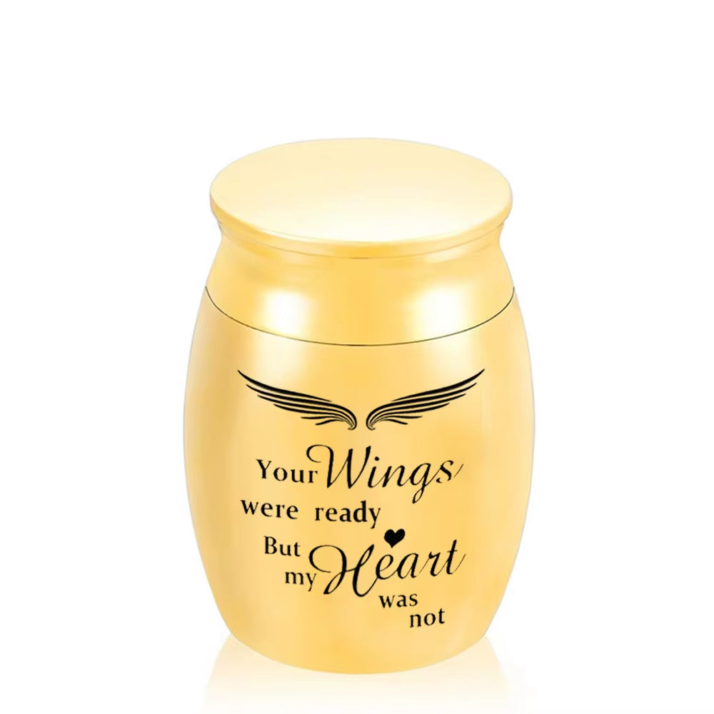Photo Frame Cremation Urns ,Ashes Holder Keepsake,Angel Wings Memorial Mini Urn Funeral Urn Pendant - Your Wings Were Ready