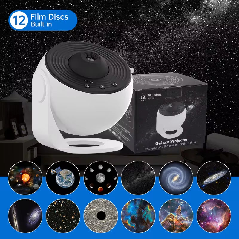 Enchanting Night Light Galaxy Projector - 360° Rotating Starry Sky Lamp for Kids, Perfect Valentine's Day Gift and Wedding Décor
