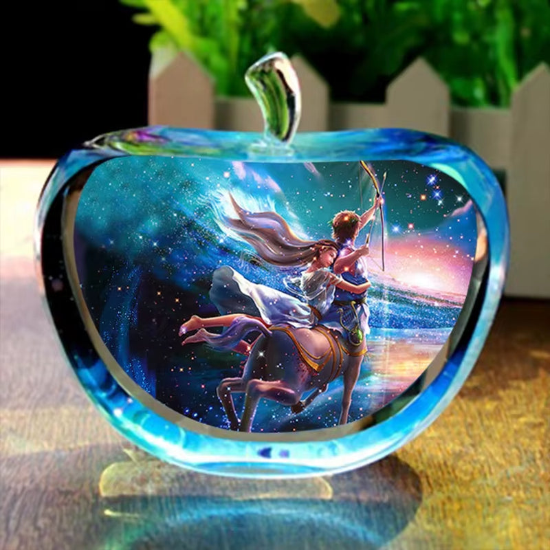 Enchanting Zodiac Angels Sparkling Crystal Apple Figurines
