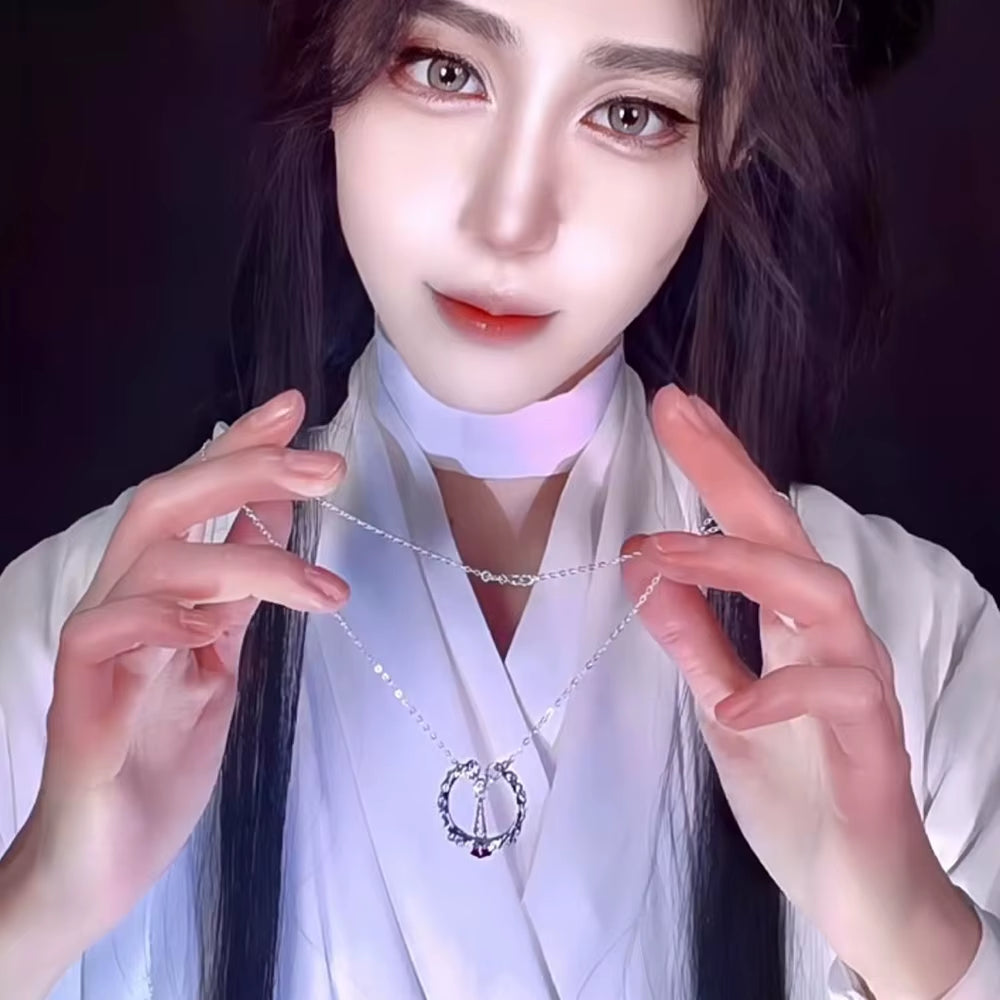 Anime Tian Guan Ci Fu Hua Cheng Xie Lian Cosplay Necklace Unisex Pendant Heaven Official'S Blessing Clavicular Chain Jewelry