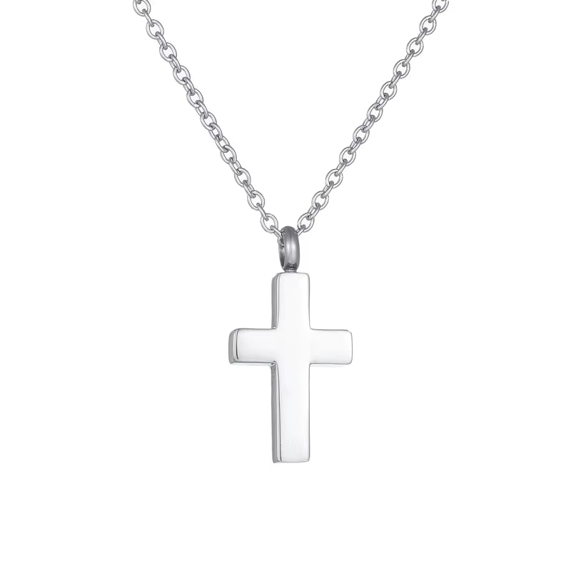 Elegant Stainless Steel Cremation Necklace - Ashes Holder Memorial Pendant Jewelry