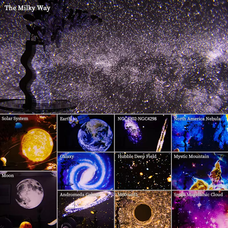 Enchanting Night Light Galaxy Projector - 360° Rotating Starry Sky Lamp for Kids, Perfect Valentine's Day Gift and Wedding Décor