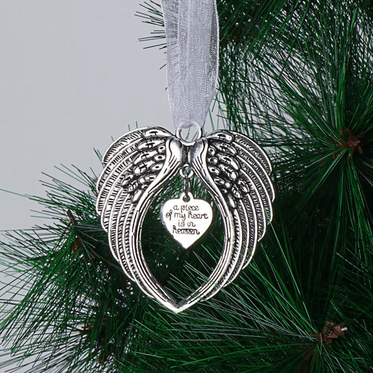 Christmas Angel Heart Ornament Stylish Pendant for Decoration a Piece of My Heart Is in Heaven Christmas Memorial Decoration