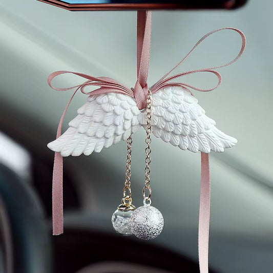 Car Pendant Angel Wings Automobile Rearview Mirror Decoration Ornaments Gypsum Wings Car Pendant Accessories
