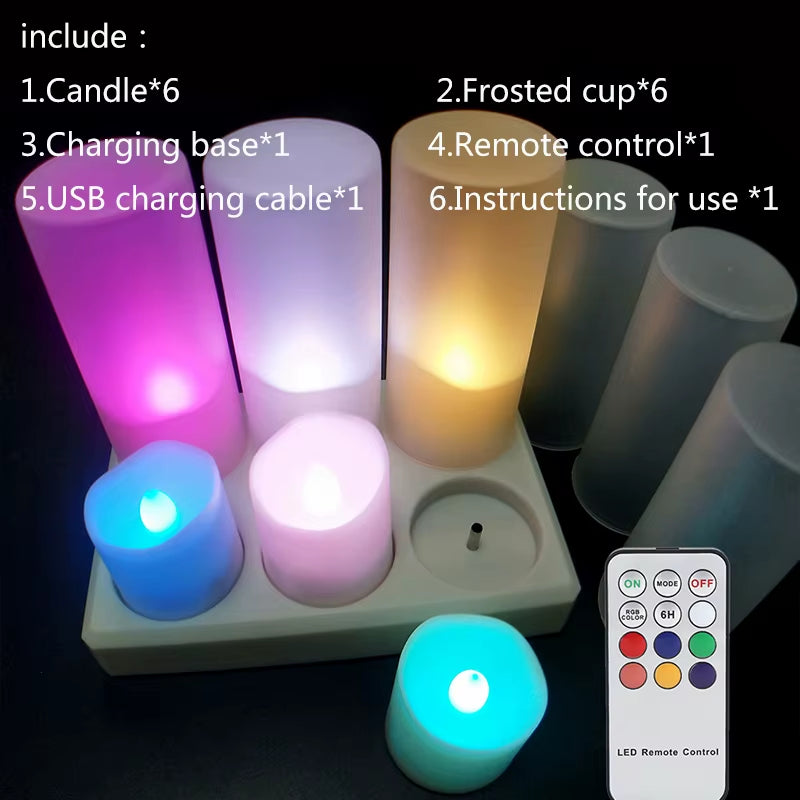 Flickering LED Candles with Remote Control - USB Rechargeable Tealights for Spooky Halloween Home Decoration