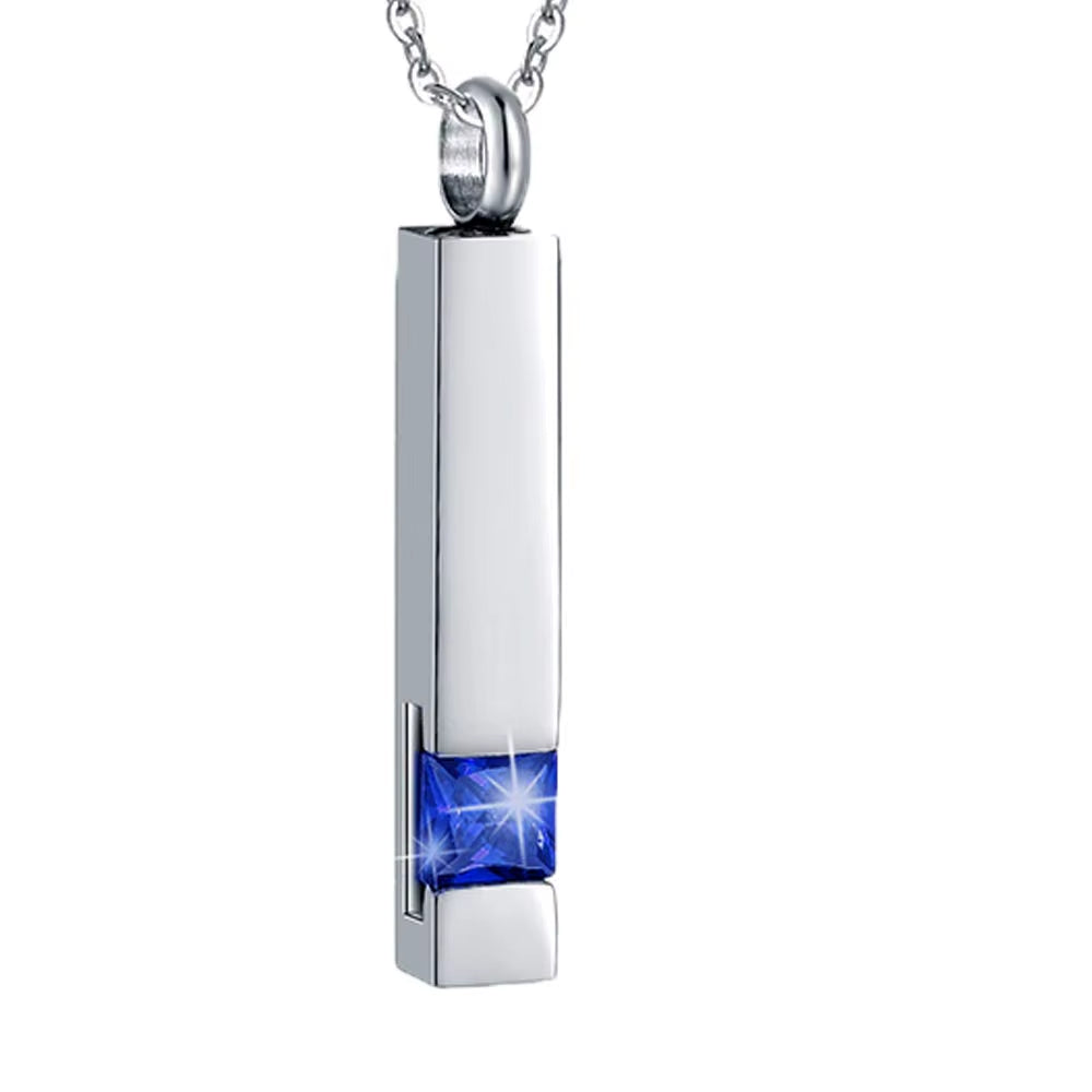 Elegant Crystal Cube Cremation Urn Necklace - Engravable Memorial Keepsake for Ashes