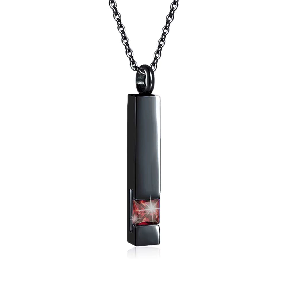 Elegant Crystal Cube Cremation Urn Necklace - Engravable Memorial Keepsake for Ashes