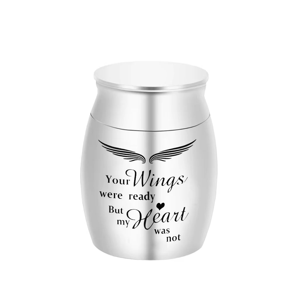 Photo Frame Cremation Urns ,Ashes Holder Keepsake,Angel Wings Memorial Mini Urn Funeral Urn Pendant - Your Wings Were Ready