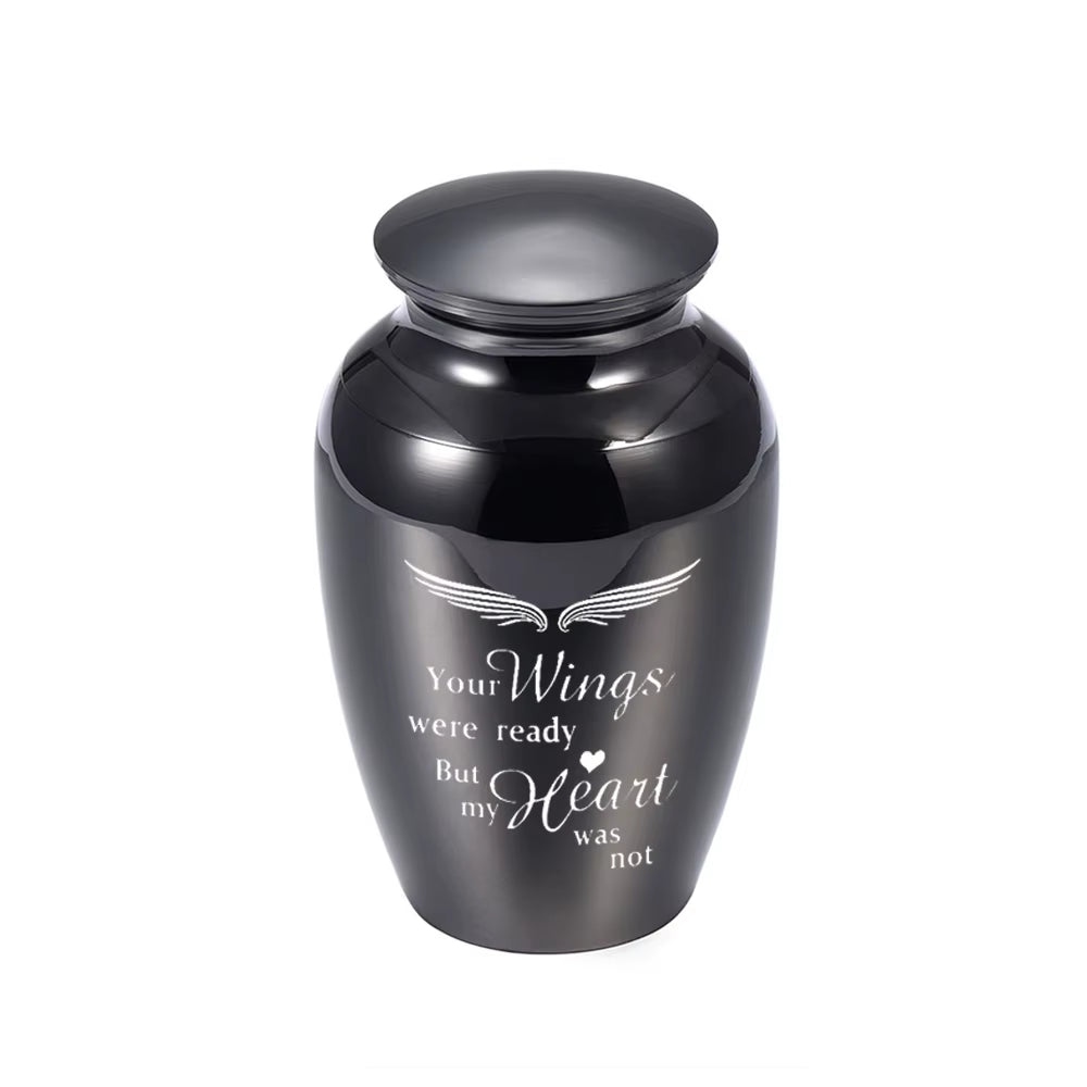 Photo Frame Cremation Urns ,Ashes Holder Keepsake,Angel Wings Memorial Mini Urn Funeral Urn Pendant - Your Wings Were Ready