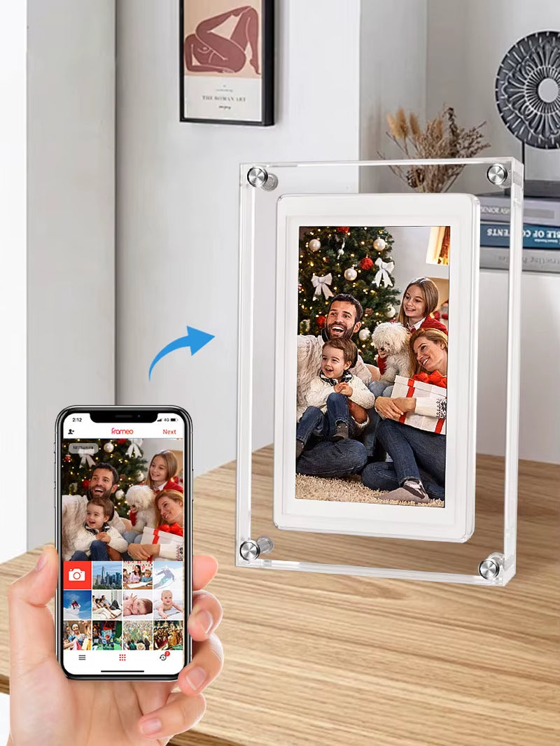 Forever In Sight: 5” Cloud Digital Photo Frame for Cherished Memories